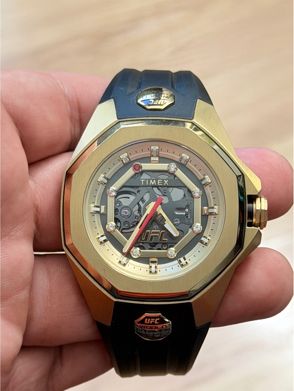 Timex UFC Pro Automatic Skeleton Watch TW2V86500 Gold 45mm